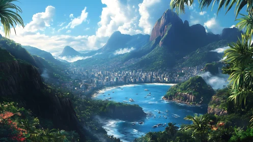 Hidden Paradise: Mountain Bay Town Nestled Between Peaks.