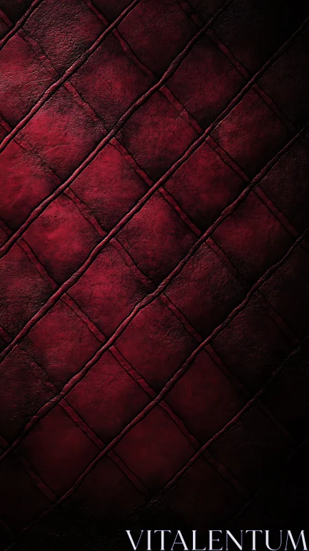 Dark red quilted leather texture with diagonal grid pattern.