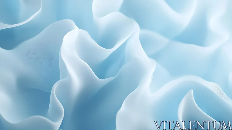 Soft Blue Abstract Fabric Waves, Gentle Flowing Texture Art.