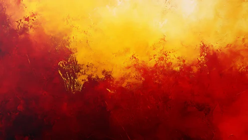 Abstract red and yellow gradient with textured brushwork.