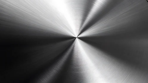 Radial brushed metal texture forming symmetric conical highlight field