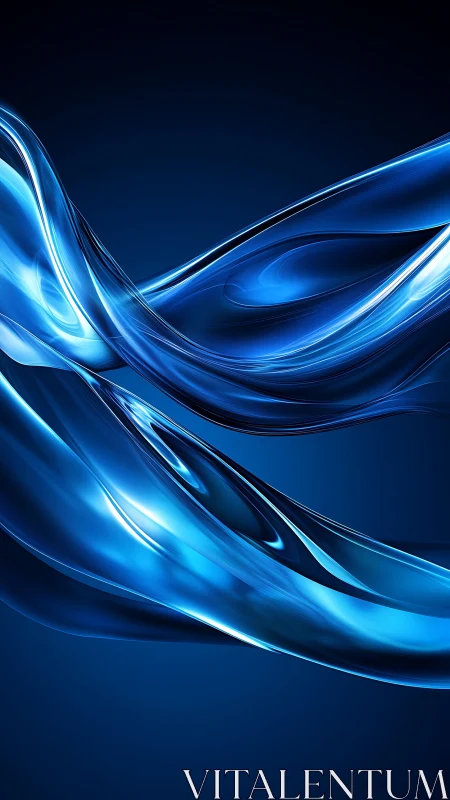 Parametric blue light ribbons with glossy translucent curvature