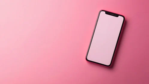 Smartphone mockup on pink background