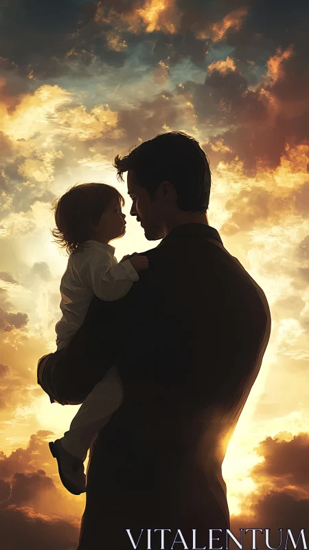 Father and Child Share a Golden Moment Together