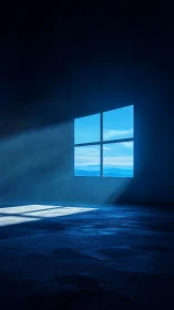 Soft blue daylight pours through a window into a quiet room