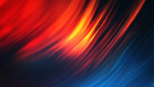 Fiery light streams sweep into cool electric blue space.