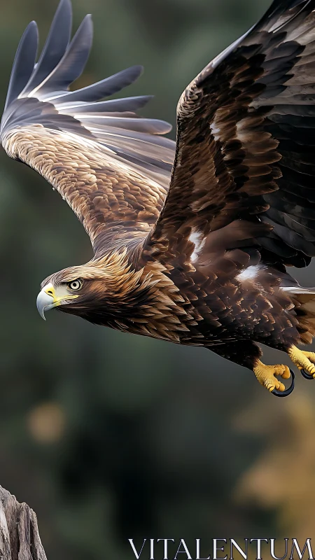 Golden eagle captured mid-dive with hyperreal feather detail