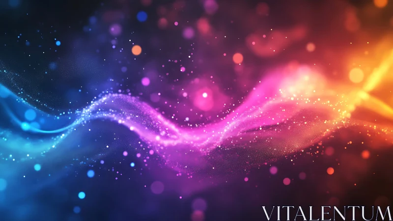 Chromatic particle waves form luminous abstract energy fields