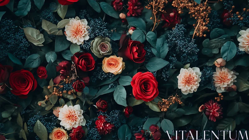 A Lush Floral Tapestry in Deep Jewel Tones