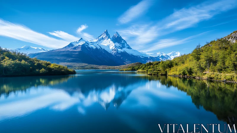 Sky-stitched alpine peaks mirrored in a glacier-blue lake.