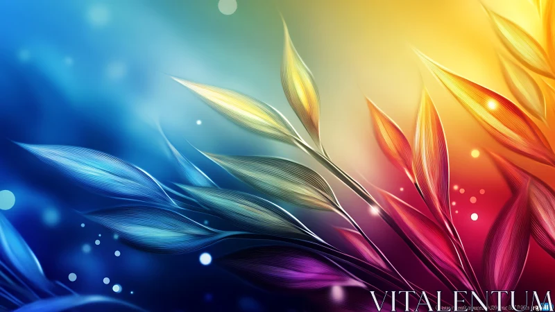 Radiant gradient leaves curve across dual-toned abstract field