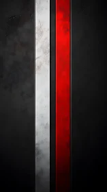 Vertical tricolor metal bands on dark textured panel surface.