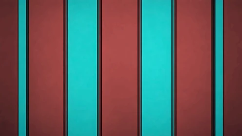 Vertical teal and maroon stripes form a minimal geometric field