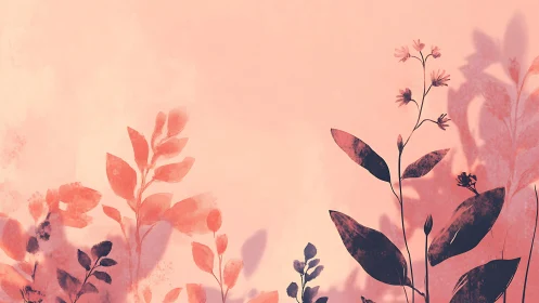 Soft coral silhouettes whisper upward through rosy dusk