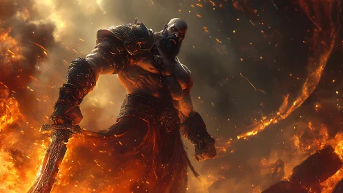 Volcanic warlord emerging through combustive atmospheric rupture.