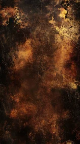 Oxidized Metal Surface with Burnished Gold Patina and Decay