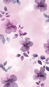 Translucent Botanical Study: Layered Purple Floral Composition.