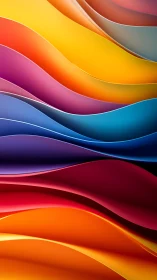Layered colorful waves in smooth abstract background design.