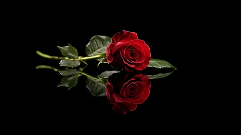 Crimson Romance: Twin Roses Dance in Shadow's Embrace