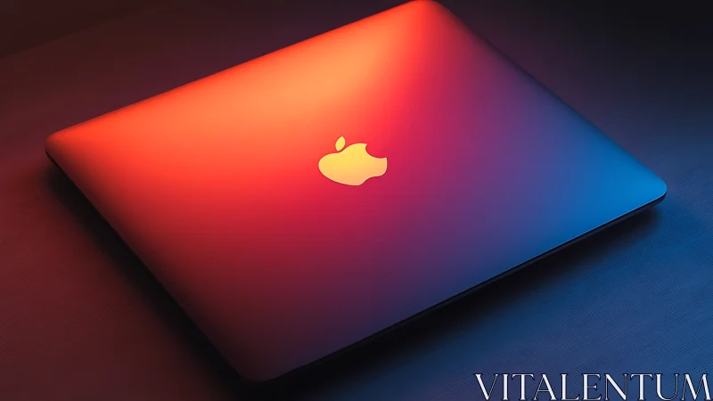 Warm sunset glow across a sleek closed laptop lid.