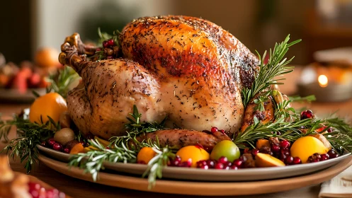 Golden Roasted Poultry: A Festive Table Centerpiece Garnish.