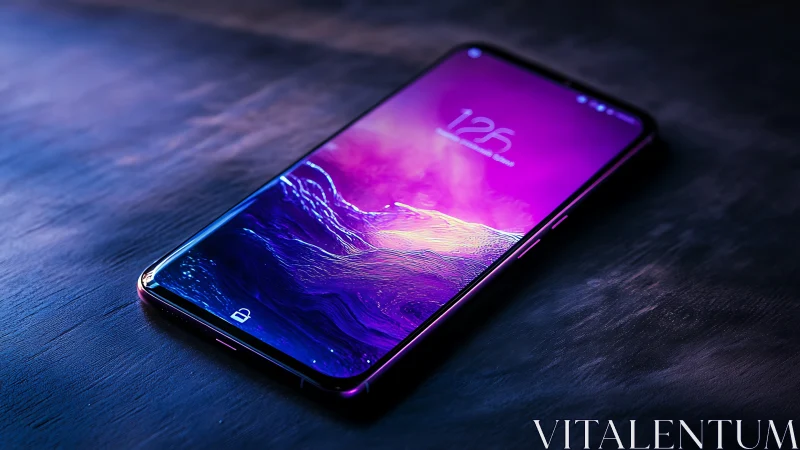 Neon Dreams Pulse Through Glass: Modern Device Glows With Magenta Wonder