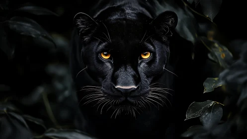 Black Panther's Golden Gaze in the Shadows.