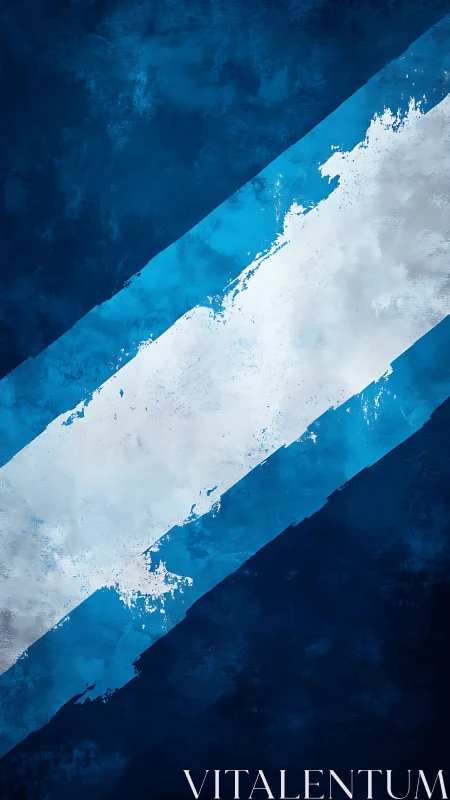 Diagonal ice stripe on deep blue textured backdrop.