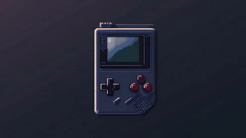 Pixel Art Handheld Gaming Console with Controls and Display.