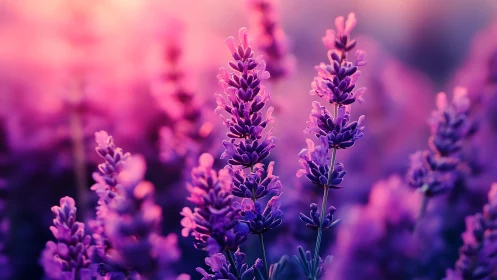 Lavender Sentinels Glow Against Twilight's Velvet Embrace