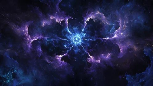 Digital nebular vortex with radial energy core composition.