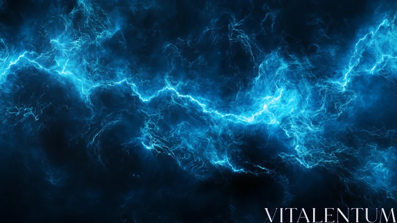 Electric blue energy dances across a deep cosmic void