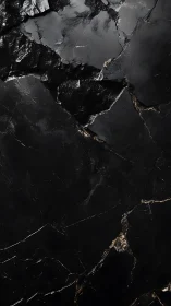 Midnight black cracked stone texture with subtle sheen.