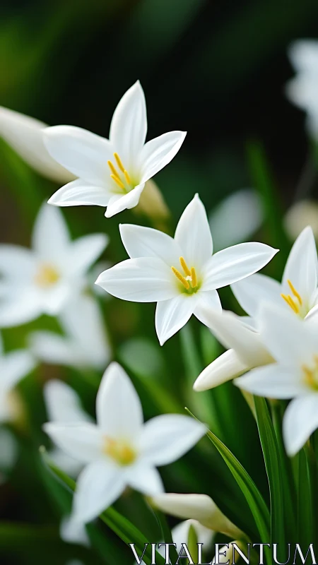 White Starflower Cluster with Golden Centers.