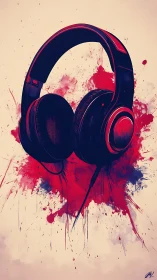 Headphones paint the sky with loud crimson daydreams