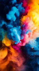 High-saturation pigment plumes form turbulent chromatic clouds