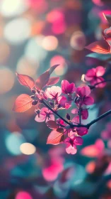 Magenta Blossoms with Luminous Bokeh Depth of Field