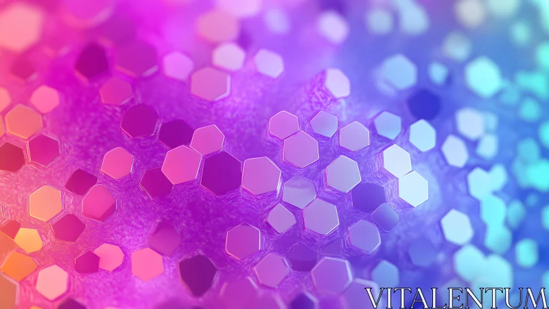 Vibrant Abstract Hexagonal Pattern in Gradient Pastel Colors.