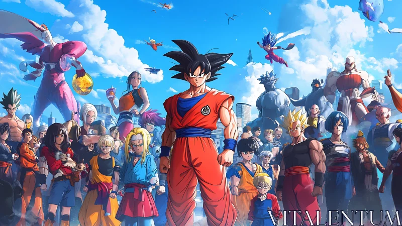 Heroic warriors stand united against looming cosmic threats