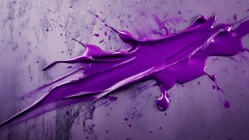 Vivid violet paint streak exploding across textured canvas.