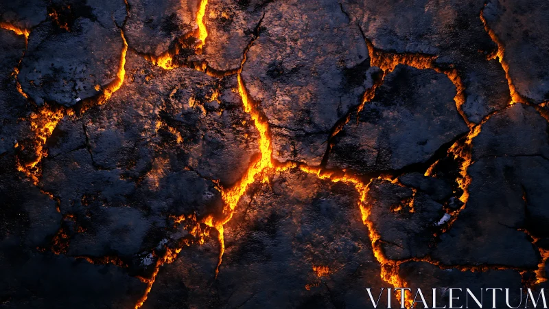 Molten Earth: Volcanic Lava Fracture Pattern.