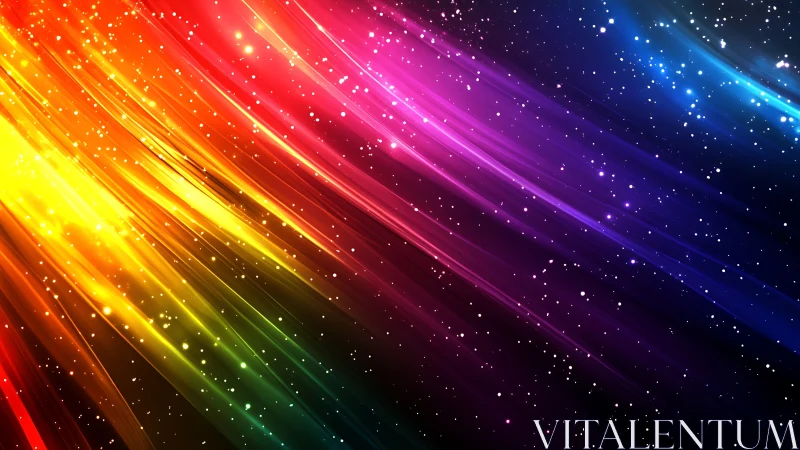 Colorful starlit streaks flowing through a dreamy night sky.