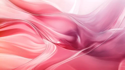 Fluid pink glass waves with luminous abstract depth.
