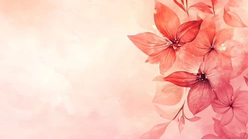 Coral Bloom Reverie in Whispered Watercolor.