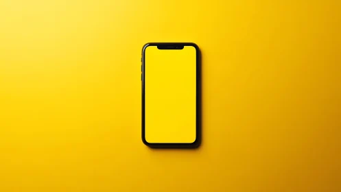 Smartphone mockup on yellow background