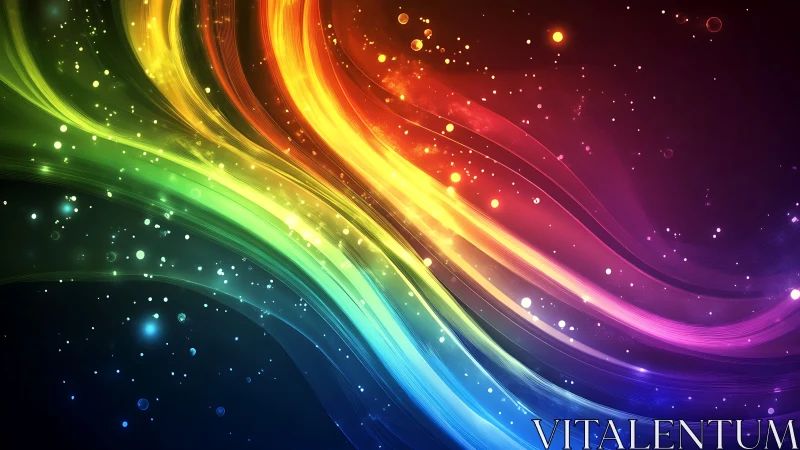 Spectral light trails with particle bokeh on dark gradient field