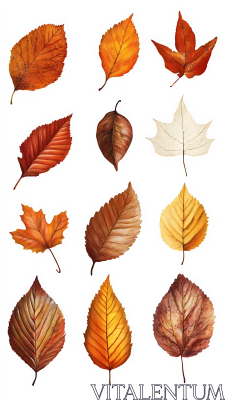 Comparative study of digitally rendered autumn leaf morphology.
