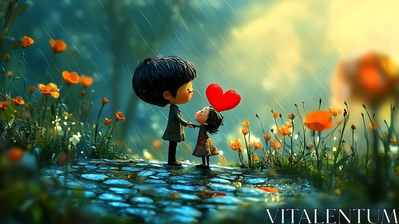 Love's First Rain: A Heart Blooms Between Two Souls.