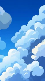 Soft rolling clouds drifting across a bright blue sky.