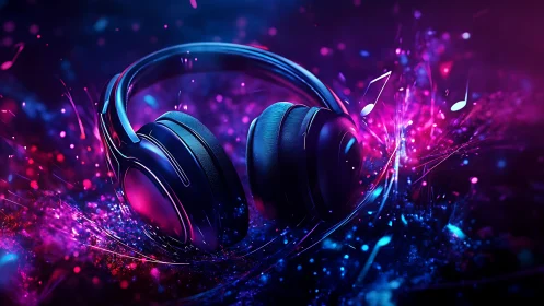 Neon over-ear headphones emit dynamic sonic light trails